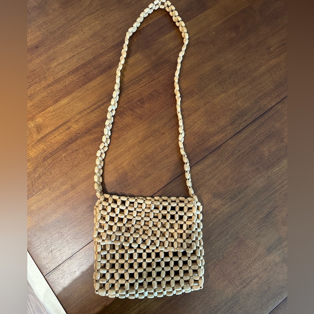 Faithfull the Brand wooden beaded purse, sold with cloth bag - Picture 3 of 7